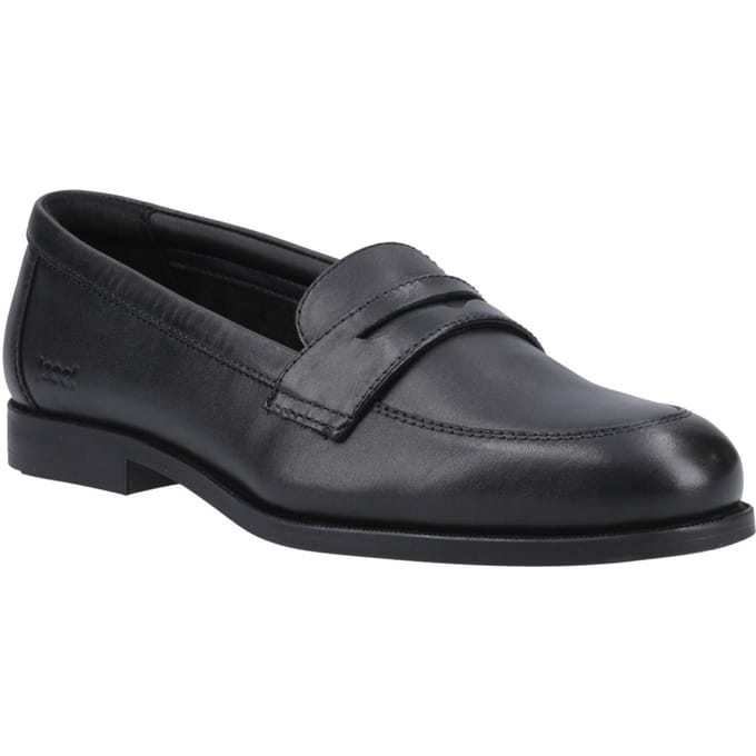 Pod Islay Meisjes Zwarte Leren Mocassins