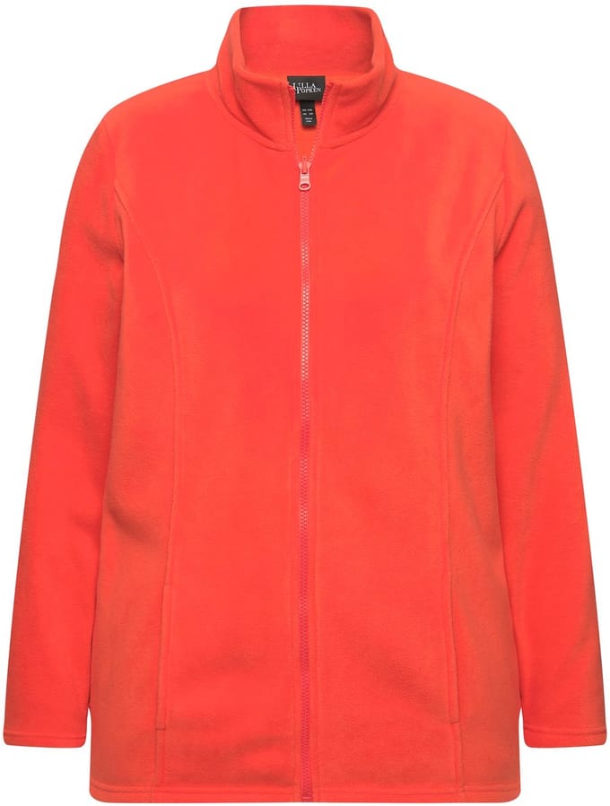 Ulla Popken - Dames - Fleecejas mix & match binnenjas gerecycled - Koraal - Maat 42+