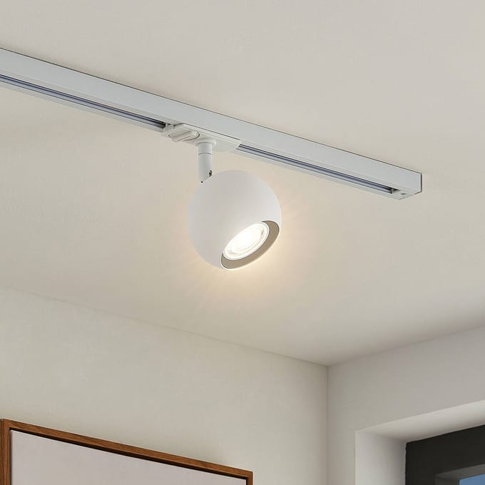 Lindby - 1-fase railverlichting - 1licht - metaal - H: 13.7 cm - GU10 - wit