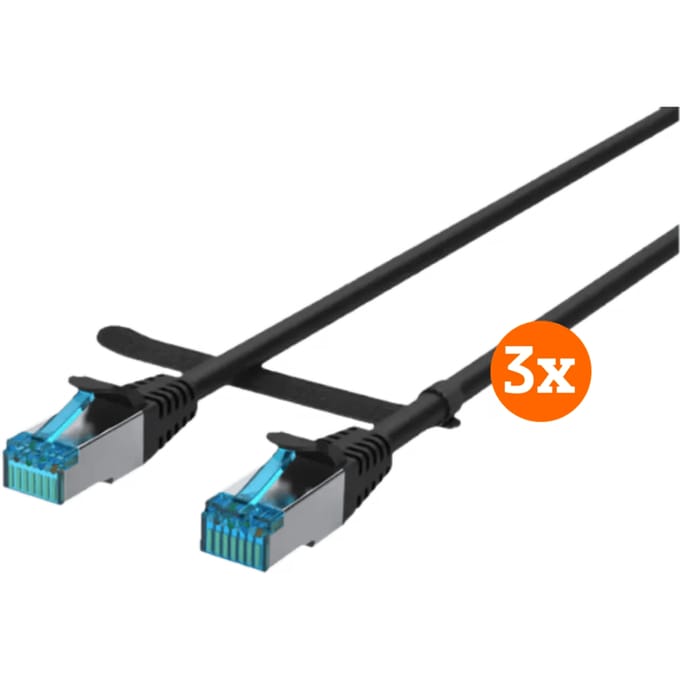 BlueBuilt Netwerkkabel STP CAT6 0,5 meter Zwart 3-Pack