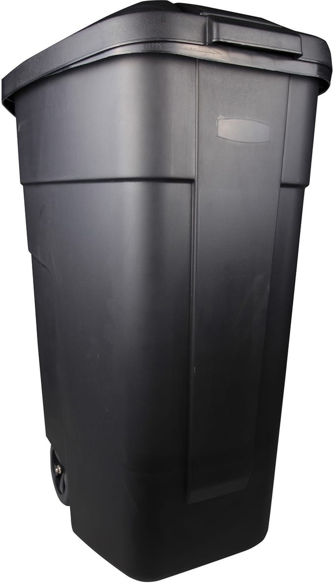 AFVALBAK ZWART 110L 58X52XH88CM VERRIJDBAAR