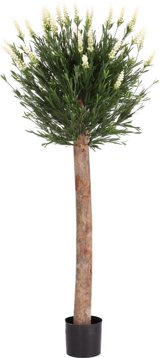 Kunstlavendel bol op stam 120cm UV Wit