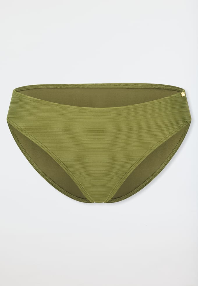 Bikinibroekje met strepen, olijfgroen - aquablauw 40