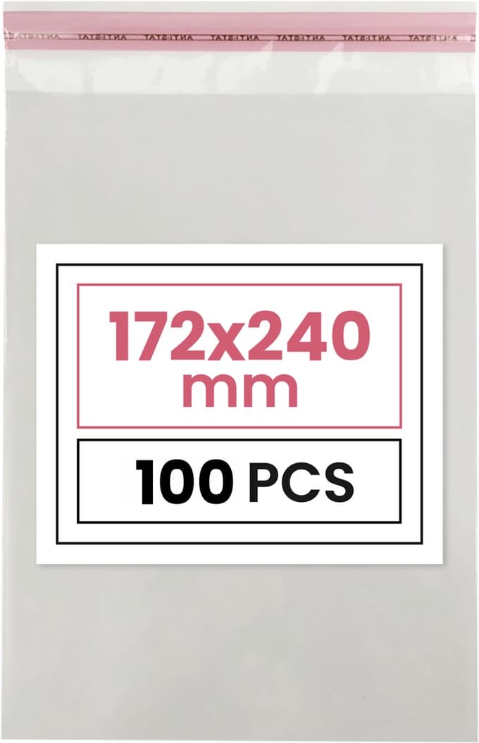 Plastic zakjes met plakstrim - 17,2x24 cm - transparant - 100 zakken