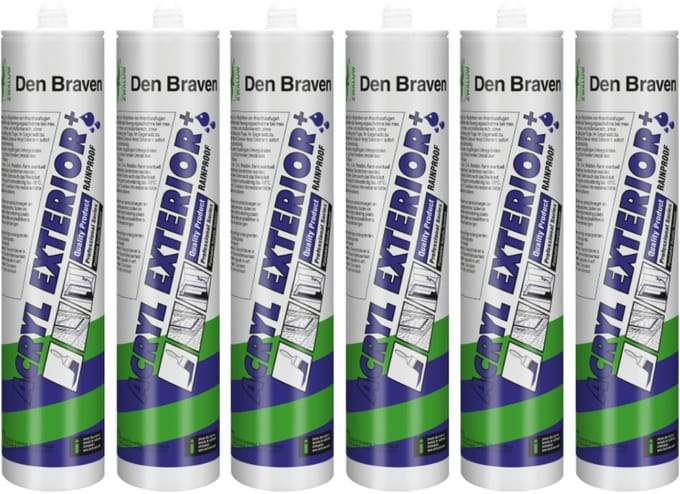 Zwaluw Acryl Exterior+ - wit - snel regenbestendig - overschilderbaar - 6 x 310 ml