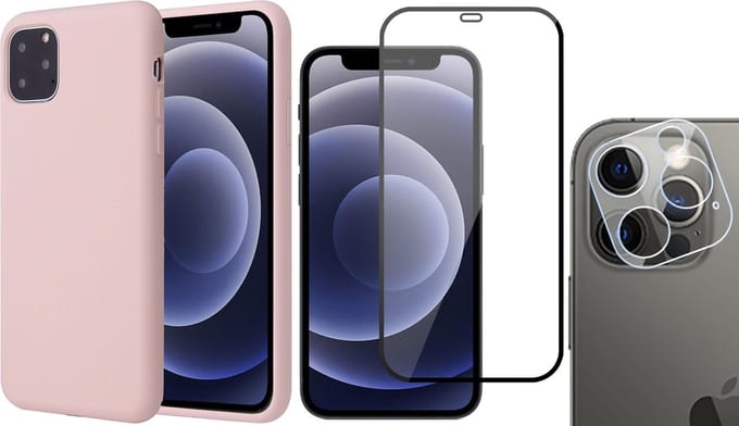 Hoesje geschikt voor iPhone 13 Pro Max - Fluweelzachte Backcover - Roze - Met Full Screenprotector en Camera Screen Protector