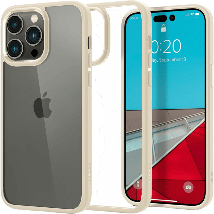 Spigen iPhone 14 Pro Max Doorzichtig Hard Hoesje Beige