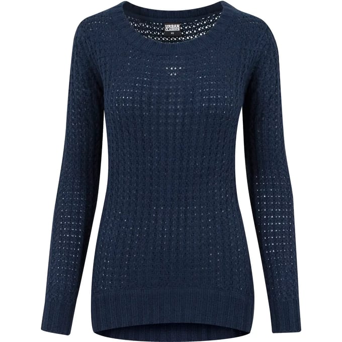 Urban Classics - Long Wideneck Sweater/trui - M - Blauw