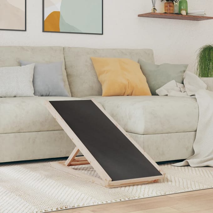vidaXL - Hondenloopplank - 100x40 - cm - massief - vurenhout - grijs