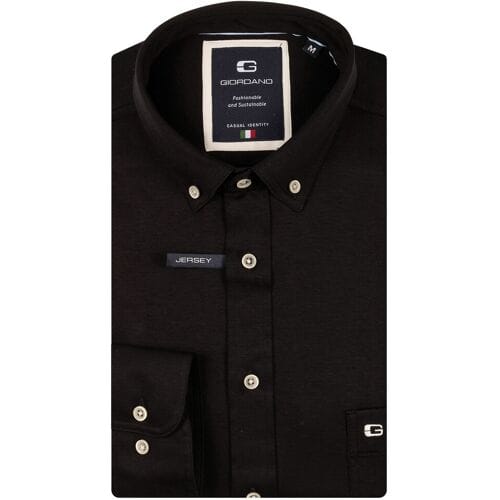 Giordano – Ivy – Overhemd – Liquid cotton – button down kraag - Zwart - Regular Fit - NOS7078-90