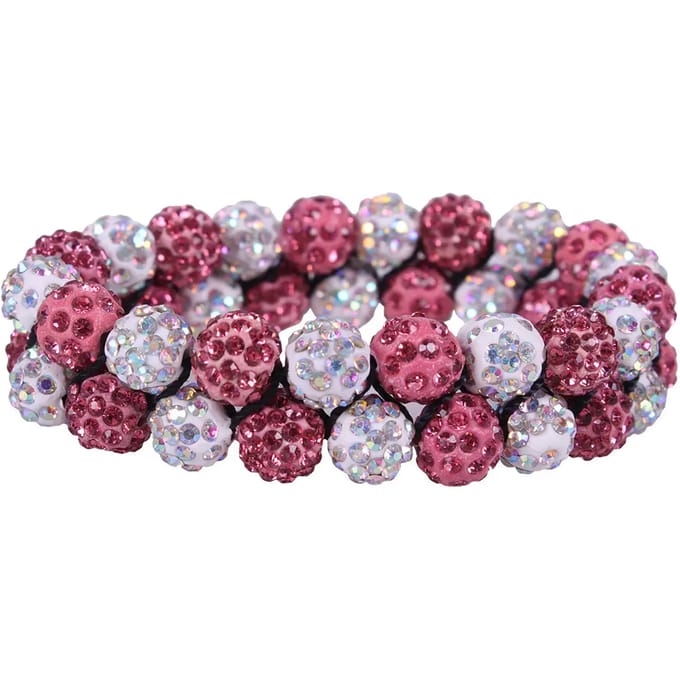 QHP Knotband Gloss Wit/Roze - One size