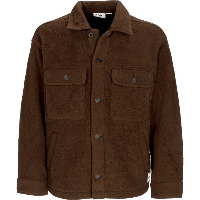 Heren gewatteerd overhemd Thompson shirt jas Java bruin