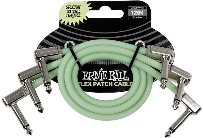 Ernie Ball 6476 Flex Patch Cables Patchkabel Glow in the Dark 30cm 3-Pack