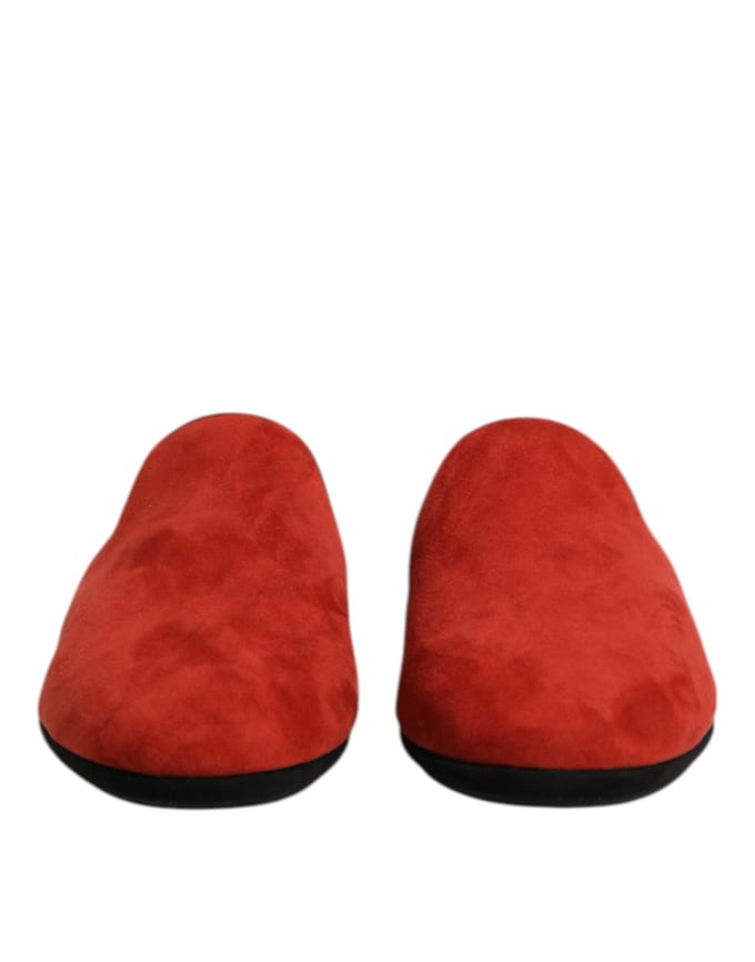 Dolce & Gabbana Oranje Suède Slippers Platte Slipperschoenen
