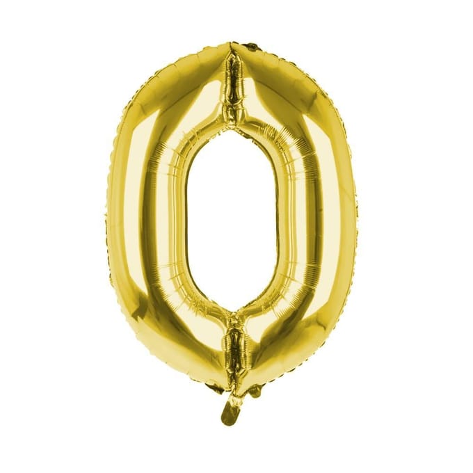 Cijfer Ballon '0'  Goud (100CM)
