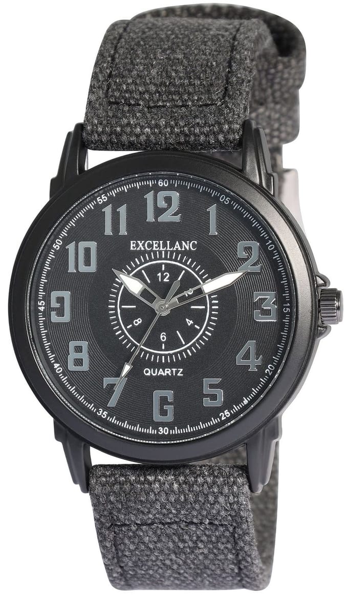 EXCELLANC Herenhorloge textiel Mineralglas