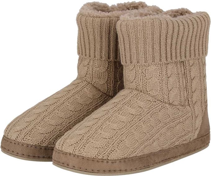 Apollo Dames Pantoffels Kabel Patroon Taupe - Maat 37/38
