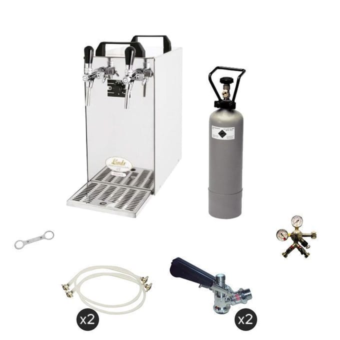 Complete set - Biertap - Kontakt 40 - 2-kraans, 50 liter/u - met Fustkoppeling KeyKeg, Type G