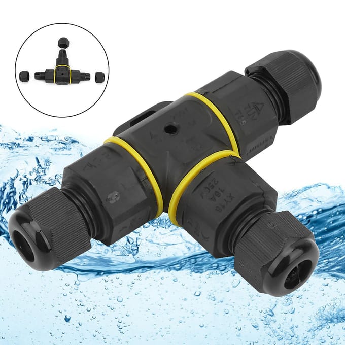 IP68 Waterdichte T-vormige 3-pins aansluitdoos Ondergrondse kabelmofconnector