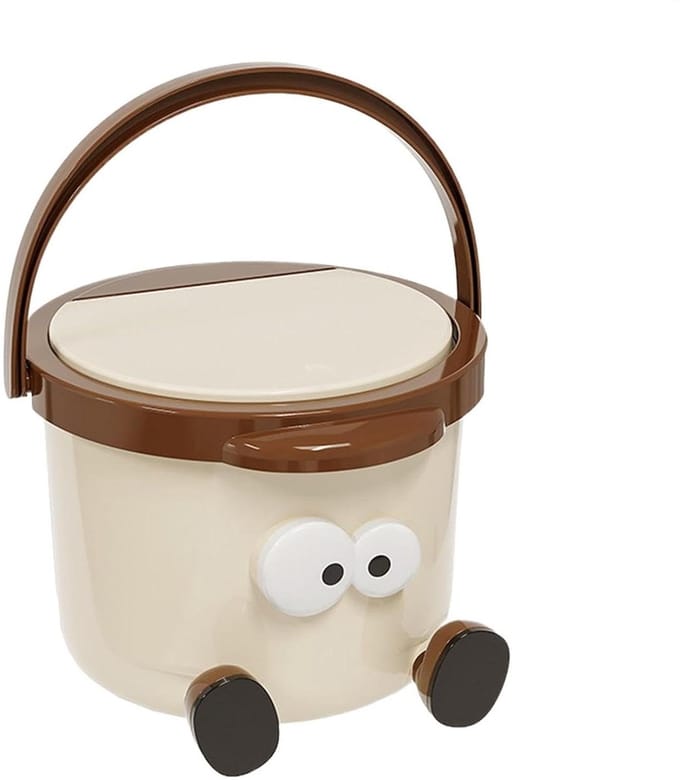 Bureau Afvalbak - Prullenbakje Kantoor - Netheid Handhaven - Druk Open Deksel - 20 x 20 x 15 cm - Wit