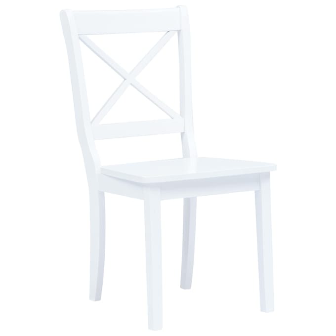 vidaXL - Eetkamerstoelen - 4 - st - massief - rubberwood - wit