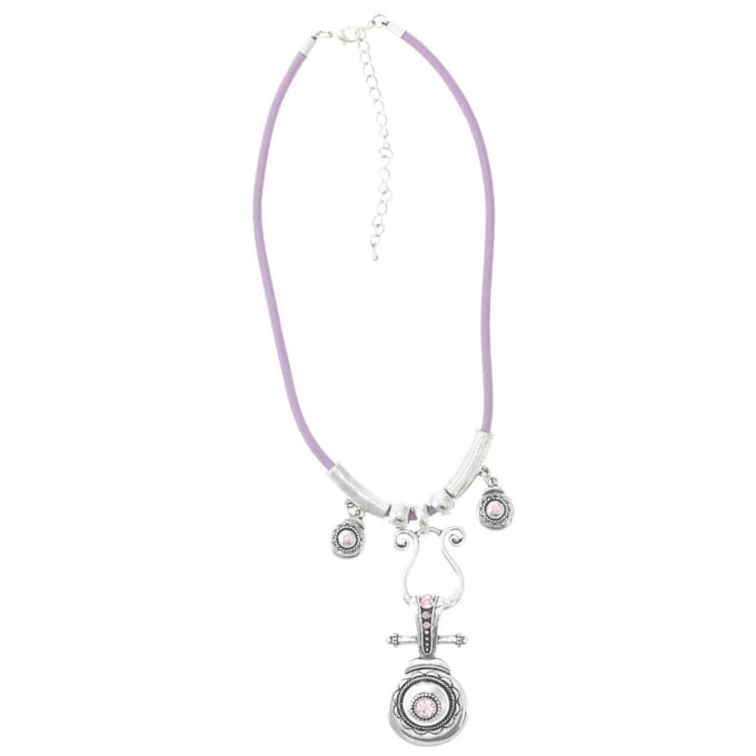 Behave - Ketting paars lila met vintage hanger - 40 cm