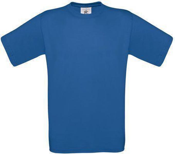 B&C Exact 150 Kids T-shirt Royal Blue Maat 7/8 (onbedrukt - 5 stuks)
