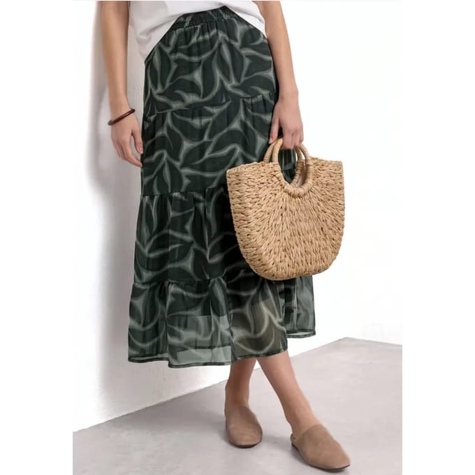 Chiffon maxirok met print