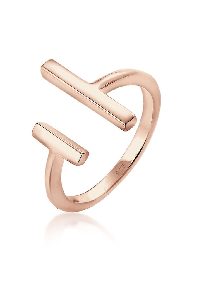 Elli - Ring - Dames Geo Staf Open Minimaal in 925 Sterling Zilver - Dames