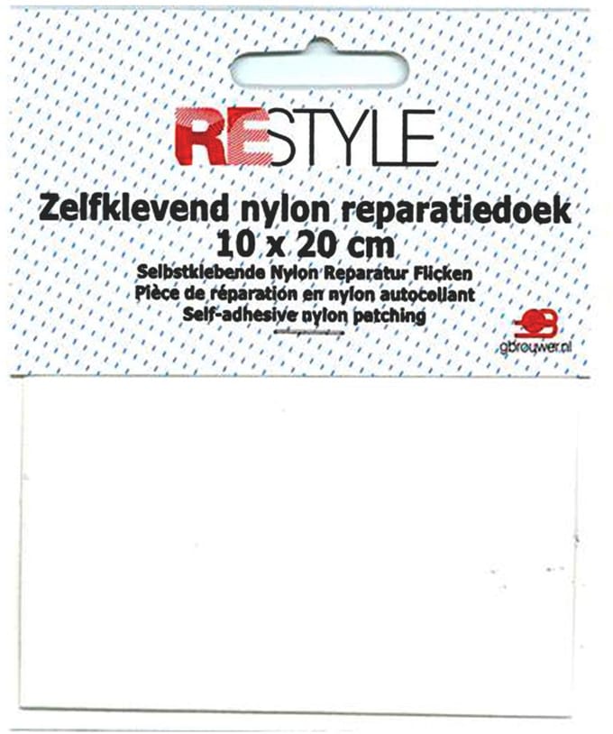 Reparatiedoek Plakbaar - Nylon - Wit - 10 x 20 cm