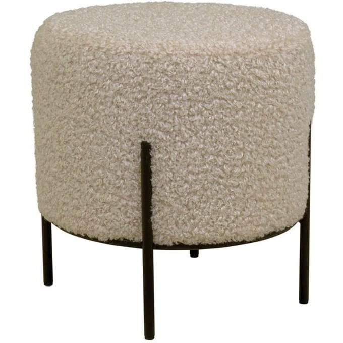 Alford Pouf - Poef in grijsbruin kunstlamsleer
