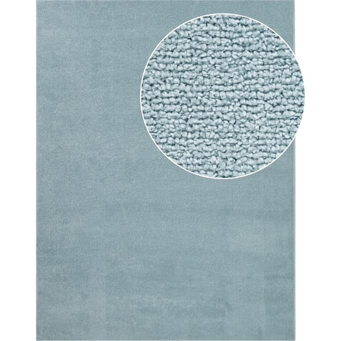 Tapijt Portivo turquoise 200 cm vierkant