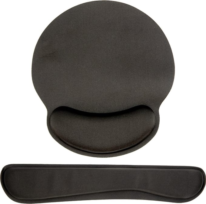 2-delige set van ergonomische muismat en toetsenbord polssteun