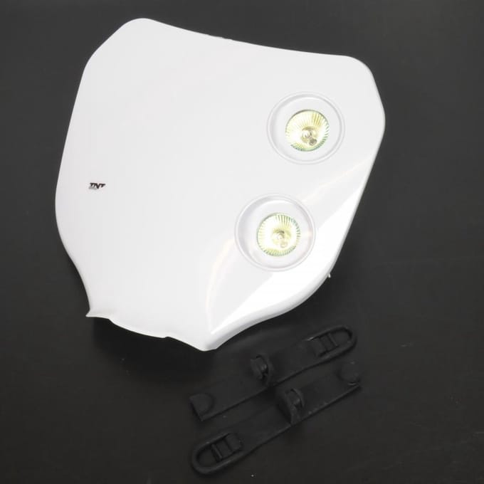 Plaque phare double optique halogène TNT blanc pour moto enduro cross Neuf