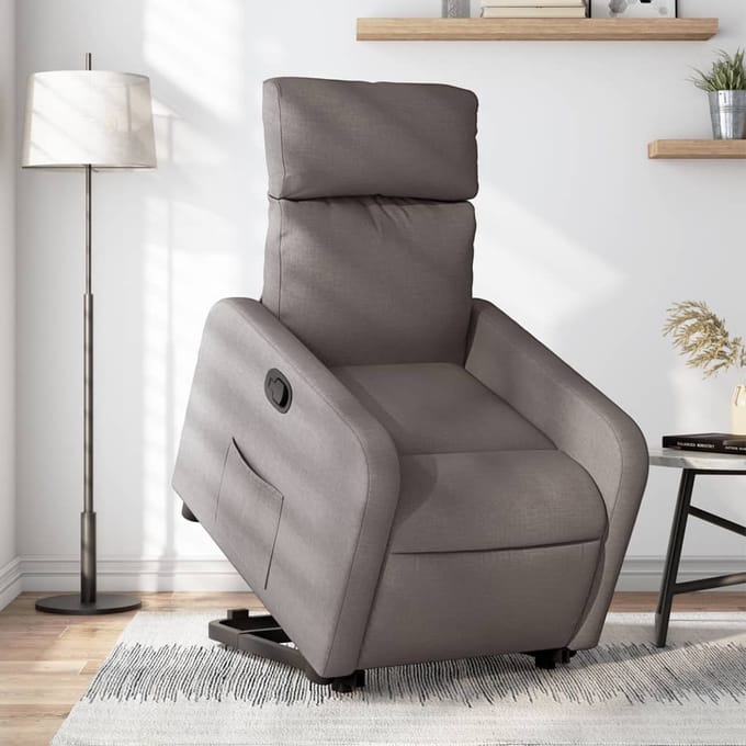 Vidaxl Verstelbare Fauteuil, Kleur Taupe, Bekleed met Stof