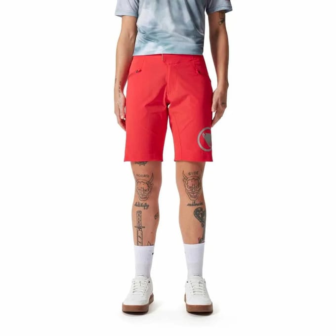 Endura Single Track Lite Korte Broek Rood L / Short Fit Vrouw