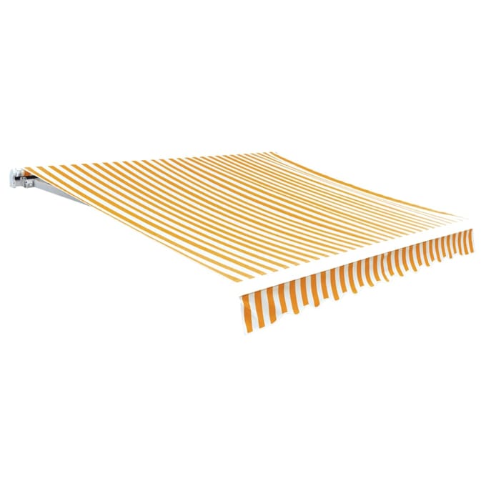 vidaXL - Vervangingsdoek - voor - luifel - 600x300 - cm - polyester - geel - en - wit