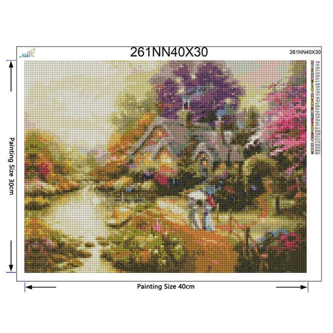 Volledige boor diamant borduurwerk handwerk kruissteek steentjes muur foto handwerk landschap 20X30CM beige