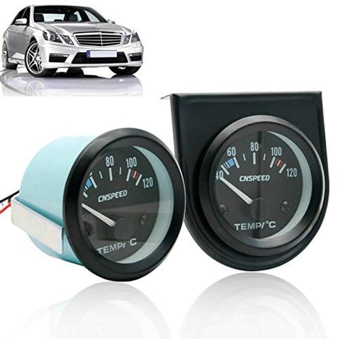 Dailygoods - Universele watertemperatuurmeter - Digitale thermometer - 12 V - Wit LED-display - Temperatuurmeter 40-120 °C - Geschikt voor diverse toe...