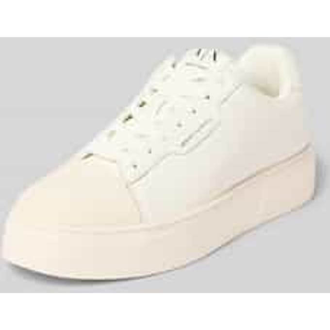 Sneakers van leermix met logodetail model 'Lion'