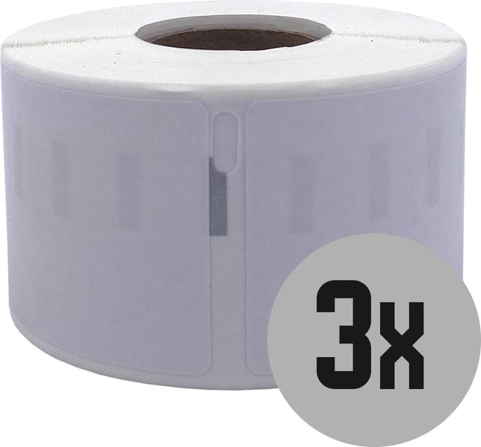 DULA Dymo Compatible labels - Verwijderbaar - Wit - 99012 - S0722400 - Adresetiketten - 3 rollen - 3