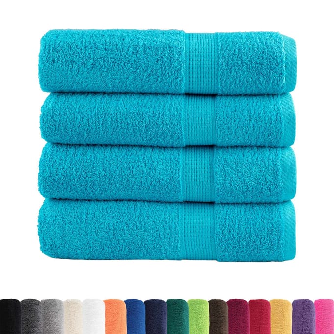 vidaXL - Handdoeken - SOLUND - 4 - st - 600 - g/m² - 50x100 - cm - turquoise