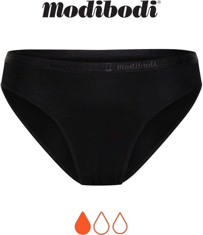 Modibodi Menstruatie Ondergoed Licht Absorberend Dames Klassieke Bikinislip Zwart 40