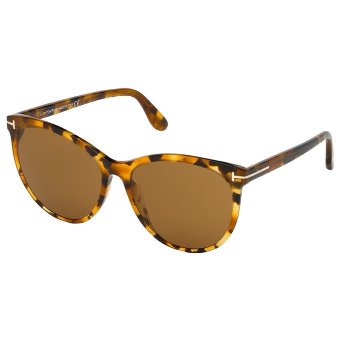 Tom Ford Round Dames Havana Blonde Bruin Maxim FT0787
