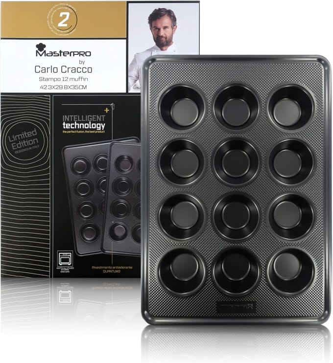 Masterpro - Carlo Cracco - Bakvorm - Muffin - 12 - Limited Edition