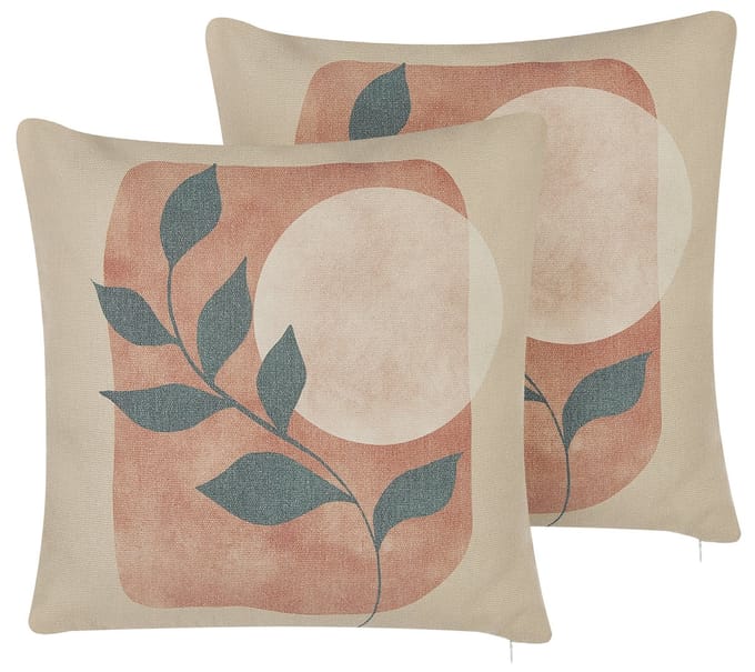 CALLIOPSIS - Sierkussen set van 2 - Beige - 45 x 45 cm - Polyester
