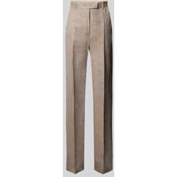 Straight leg linnen broek met persplooien, model 'SATIRA'
