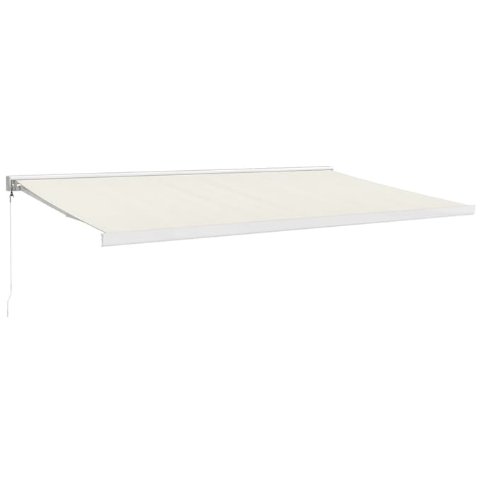 vidaXL - Uitschuifbare - luifel - Crème - met - Witte - Frame - 5 - x - 3 - m