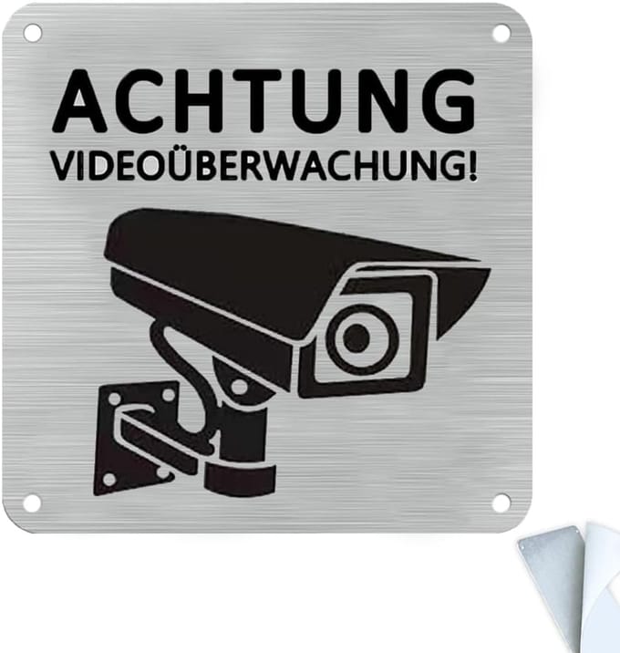 Oplettendheid Videobewaking Schild - Waarschuwingsbord 15x15 cm