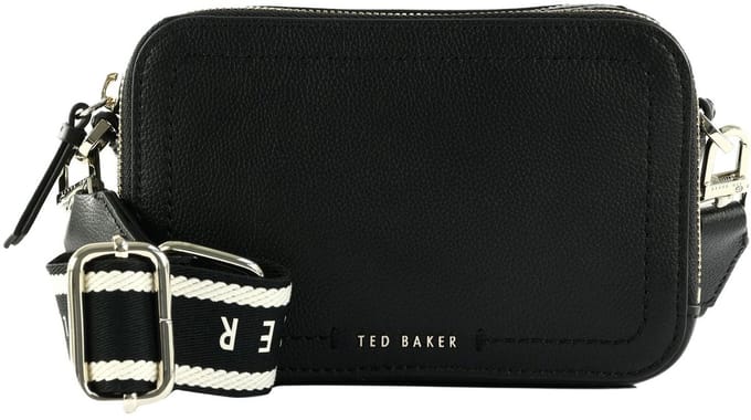 Ted Baker Leren schoudertas Linzie Webbing Leather Crossbody Camera Bag Black zwart